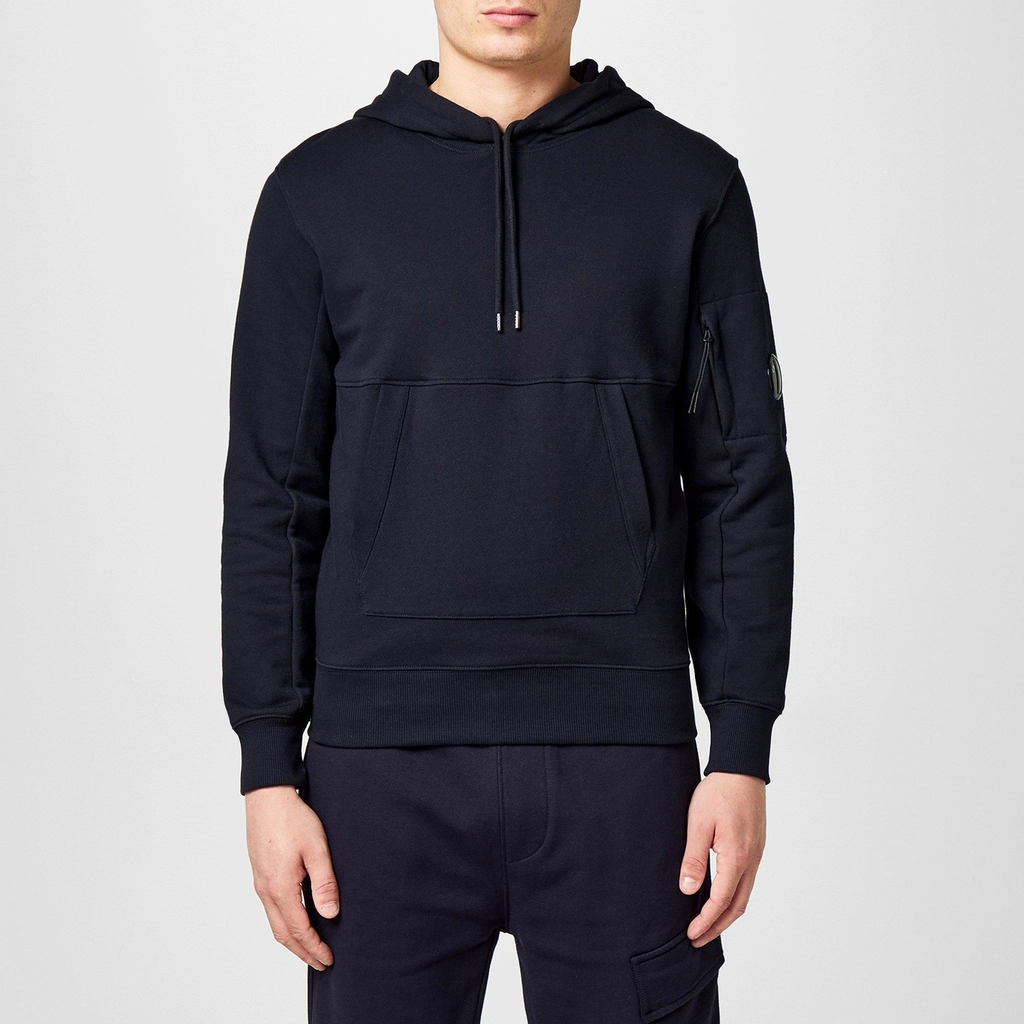 CP Company Diagonal Raised Fleece Hoodie - Total Eclip 888